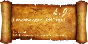 Landsberger József névjegykártya